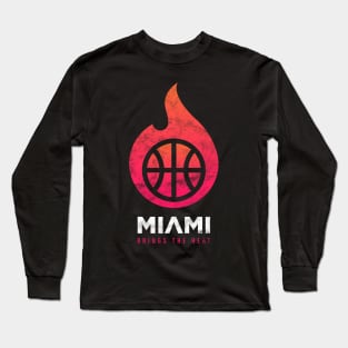 Modern Flaming Miami Heat 2021 Logo Redesign Long Sleeve T-Shirt